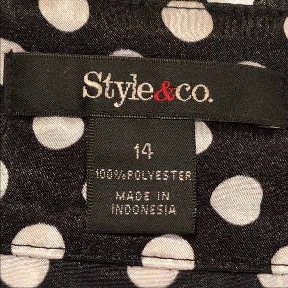 Style & Co black & white baby doll polka dot- 16 - Picture 7 of 7